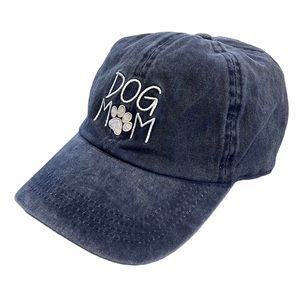 DAVID AND YOUNG EMBROIDERED DOG MOM BASEBALL CAP BLUE WHITE ONE SIZE FITS MOST